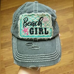 KBETHOS Gray Beach Girl Distressed Cap